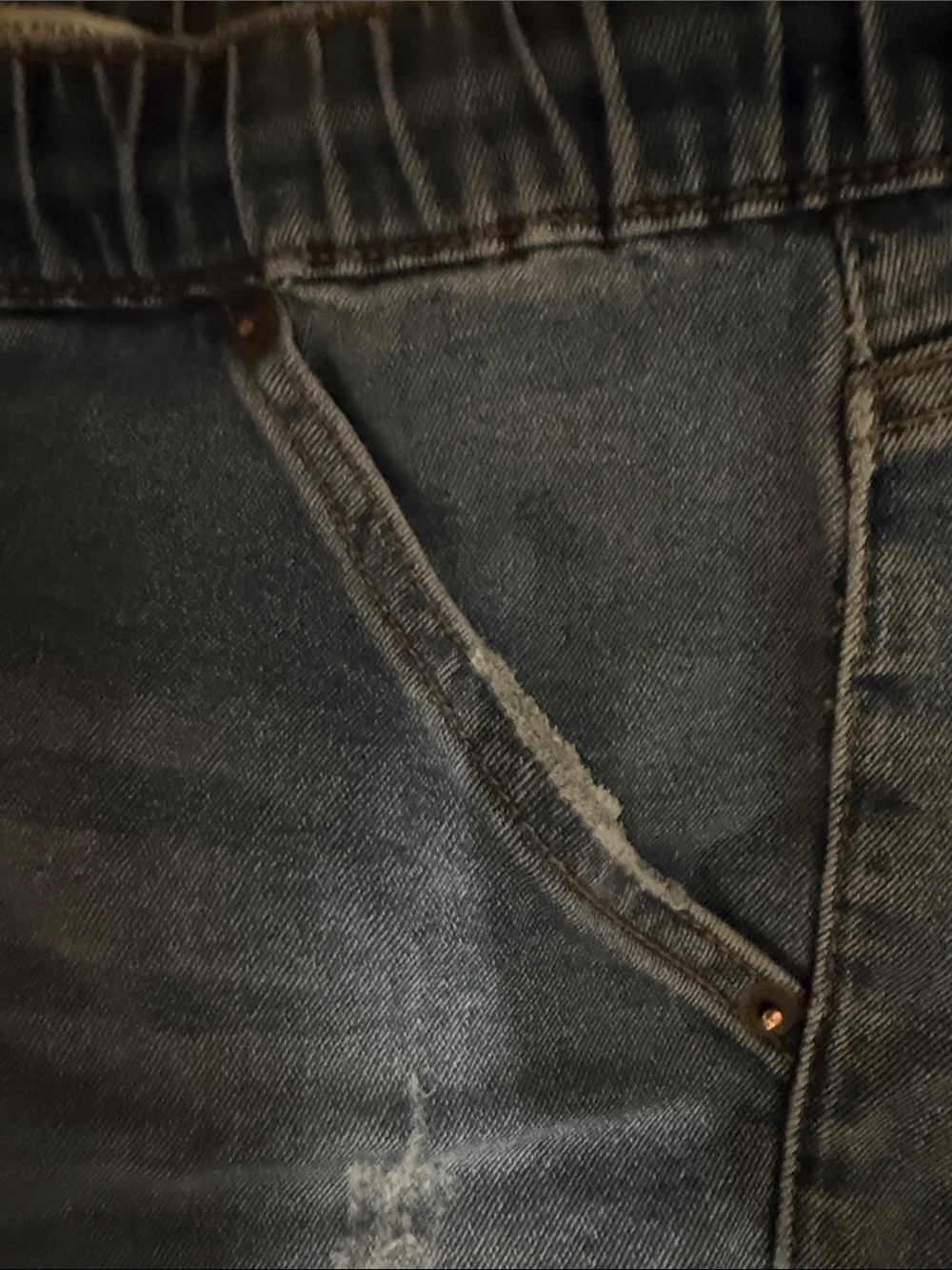 Wonderly Light Blue Denim Pull-On Shorts with tie drawstring - Picture 4 of 7
